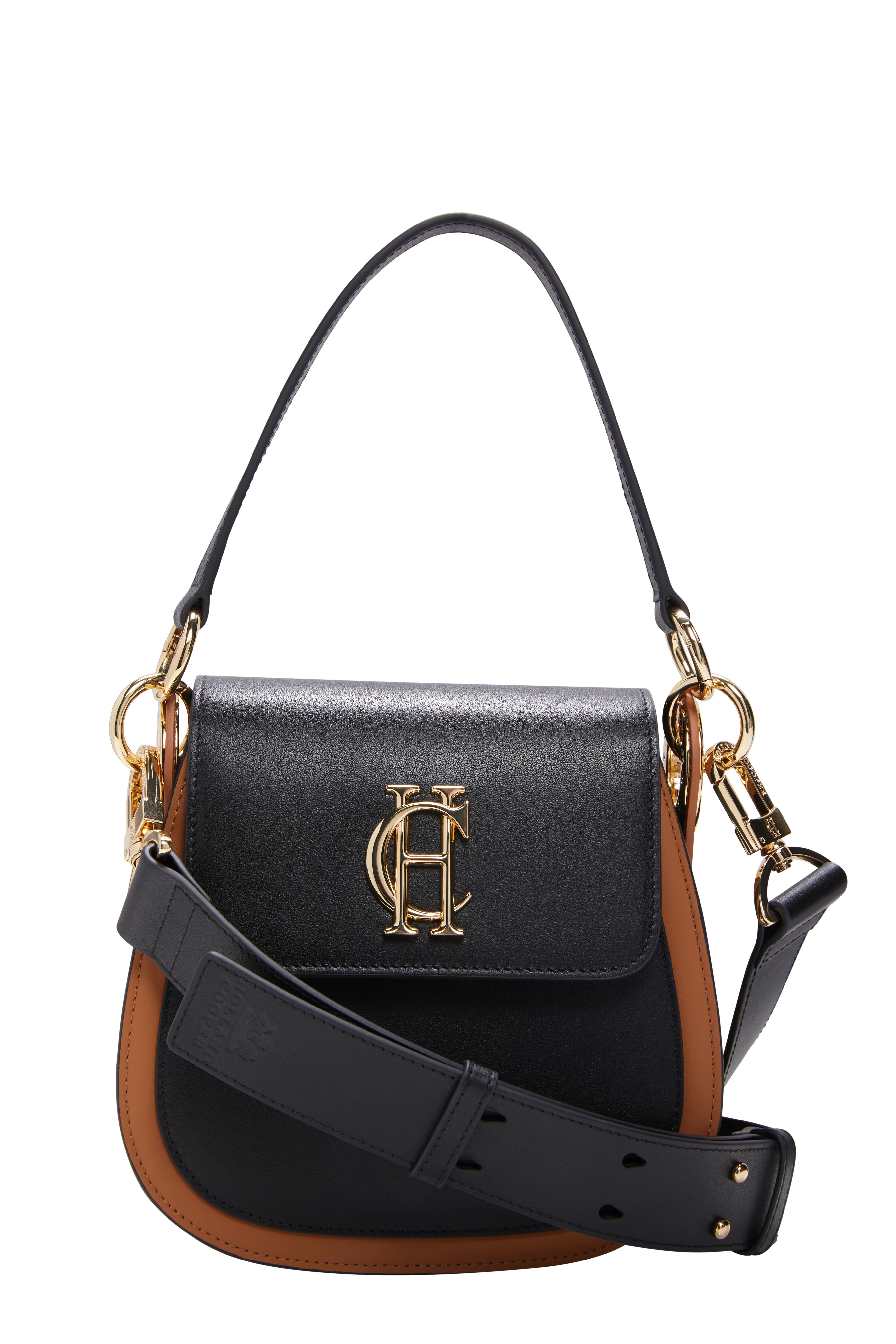 Chelsea Saddle Bag (Black Tan) | Holland Cooper