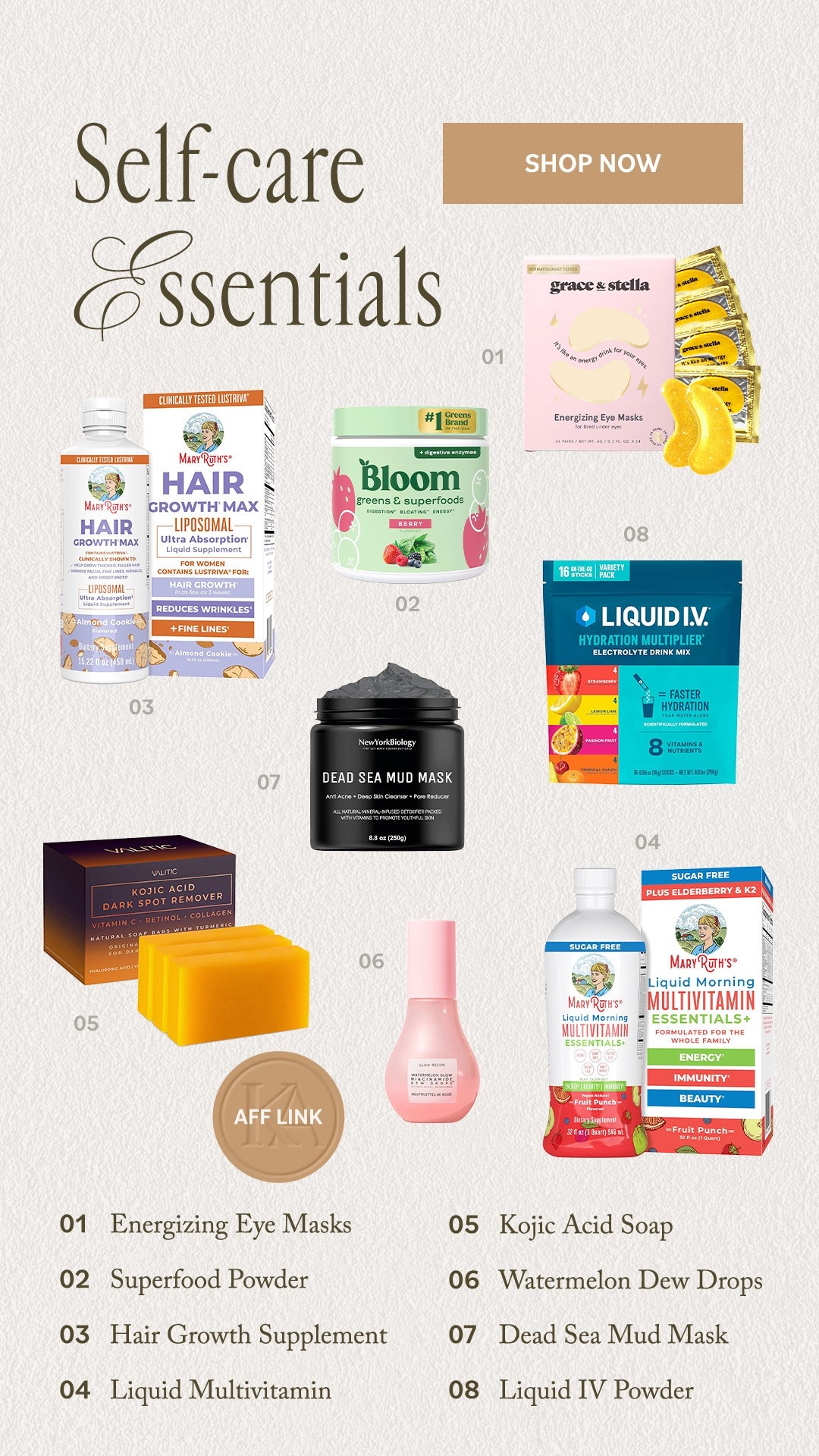 Lately I’ve been trying to focus more on self-care and creating routines that actually make me feel good ✨
These are some of the products I’ve been loving for wellness, hydration, skincare & overall feeling more put together day to day. Nothing too complicated — just simple favorites that help me feel my best.

Últimamente he estado más enfocada en cuidarme y sentirme mejor conmigo misma ✨
Estos productos de self-care me ayudan con skincare, hidratación, wellness y ese feeling de sentirme más fresh y cuidada every day 🩷

Follow me on Instagram and YouTube
@kirasfashionfinds

#LTKselfcare #LTKvlog #LTKBeauty