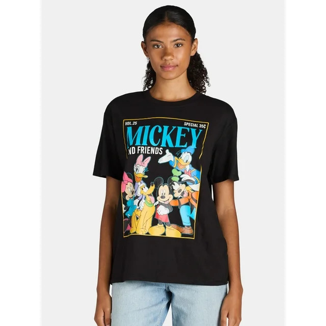 Mickey & Friends Women's Graphic Print Tee, Sizes XXS-XXL | Walmart (US)