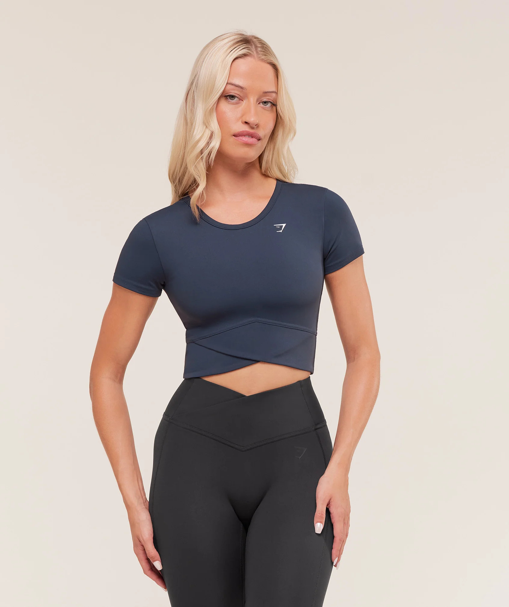 Crossover Midi Top with Shelf | Gymshark UK