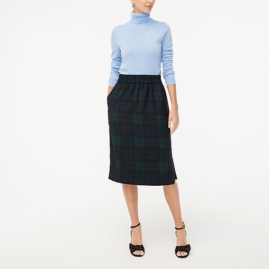 Petite Black Watch plaid pull-on skirt | J.Crew Factory