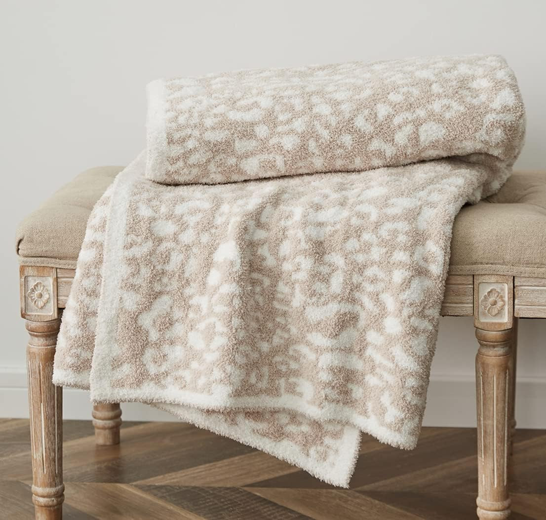MIDO HOUSE Microfiber Throw Blanket for Couch Chic Leopard Bed Throws Fuzzy Warm Cheetah Blanket ... | Amazon (US)