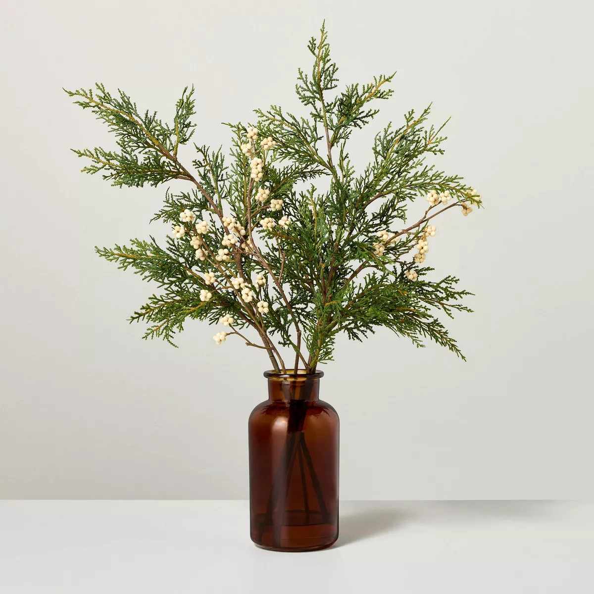 20" Faux Cedar and Snowberry Christmas Arrangement - Hearth & Hand™ with Magnolia | Target