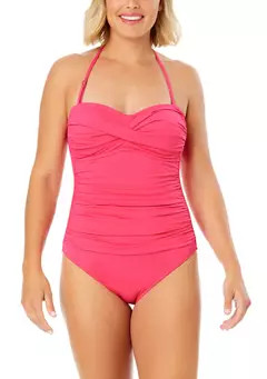 Anne Cole® Live in Color Shirred Bandeau One Piece Swimsuit | Belk