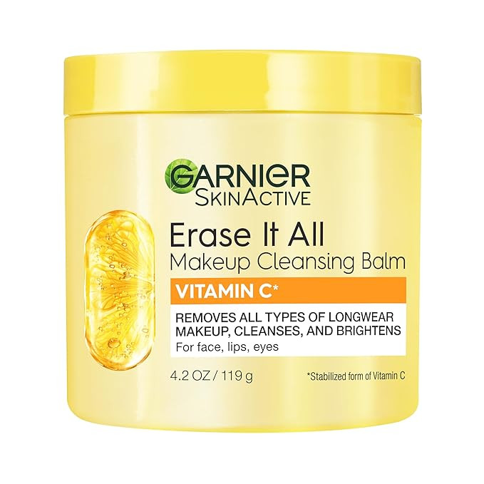 Garnier Erase It All Makeup Cleansing Balm with Vitamin C, Brightening Facial Cleanser and Makeup... | Amazon (US)