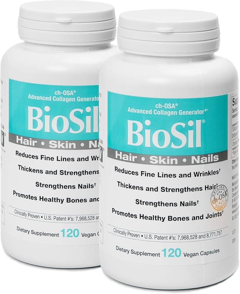 Biosil - 120 Vegan Capsules, Pack of 2 - with Patented ch-OSA Complex - Increase Collagen Product... | Amazon (US)