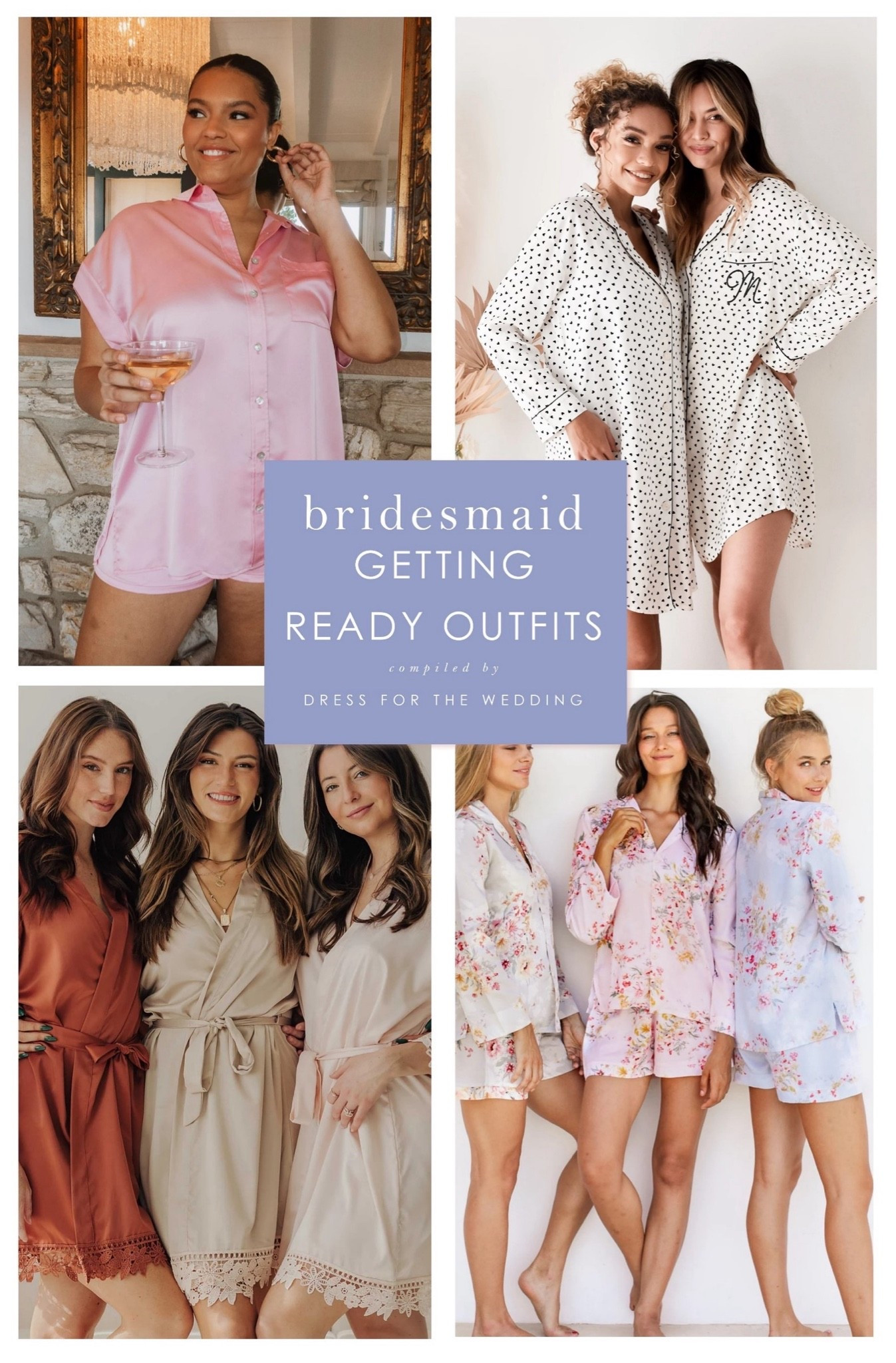 Bridesmaid getting ready outfits. Getting ready outfits for your wedding day! Bridesmaid robes, pjs and sleep shirts. Bridesmaid gift ideas. Wedding day outfit.

#LTKgrwm #LTKWedding #LTKBeauty