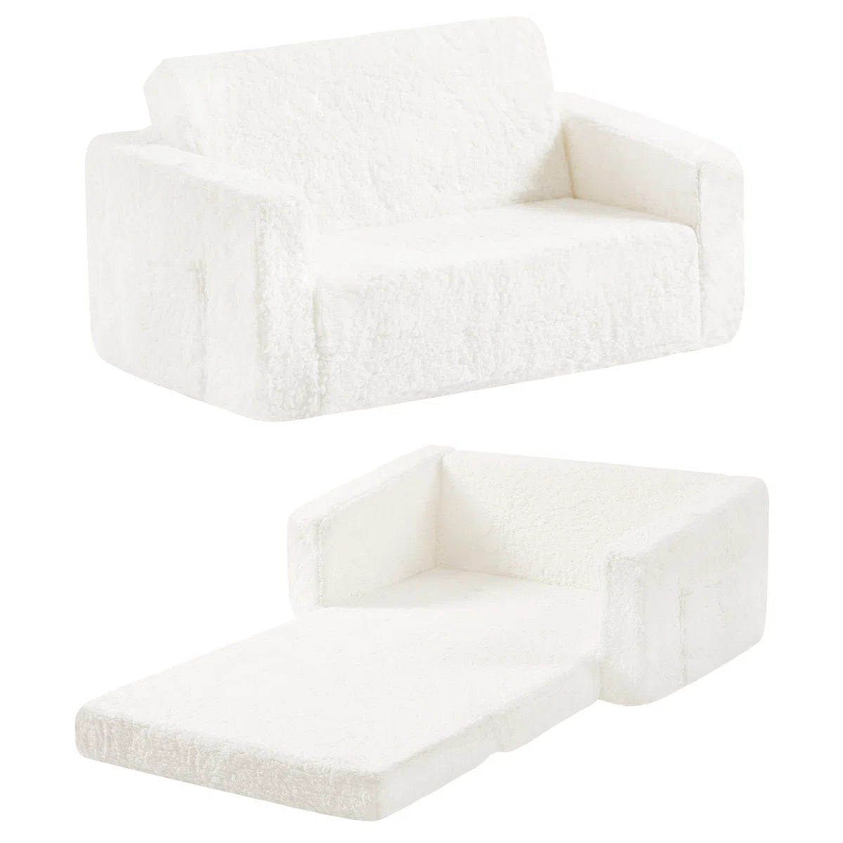 Kids Sofa, Extra Wide 2 In 1 Kids Fold Out Chair Convertible Sofa To Lounger | Wayfair North America