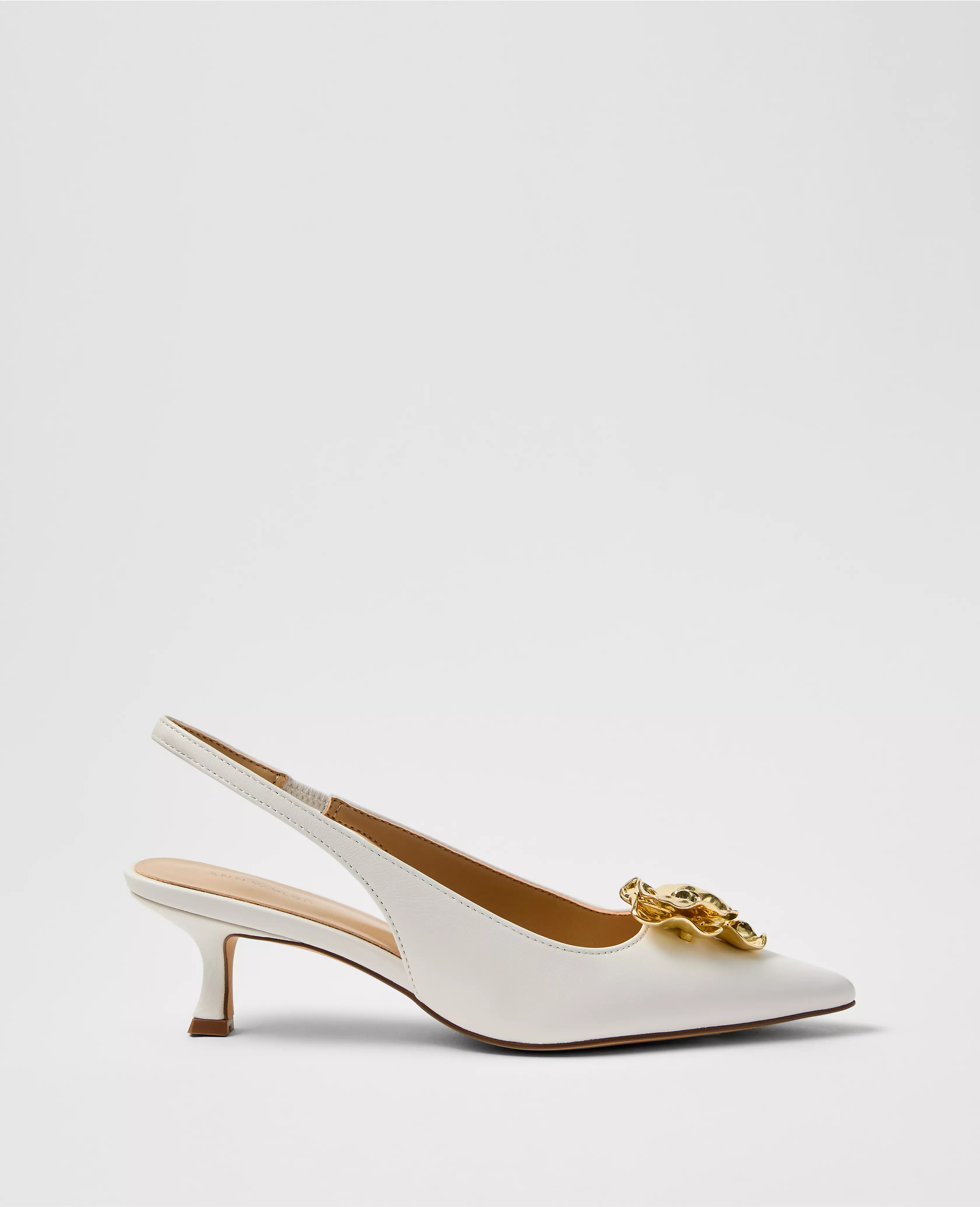 Flower Leather Slingback Pump | Ann Taylor