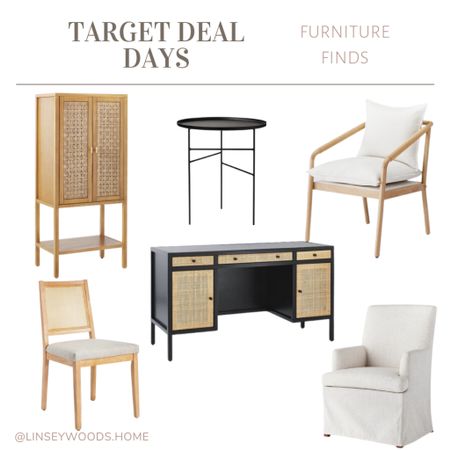 Target deal days, studio McGee, dining chairs, armoire, accent chair, threshold, desk, cane furniture, side table, black table, round table, upholstered chair, neutral furniture 

#LTKhome #LTKsalealert