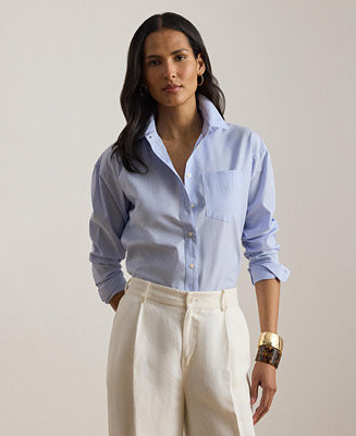 Women's Spread Collar Relaxed Fit Shirt | Macy's