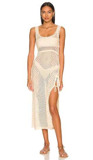 Athena Crochet Dress in Ivory | Revolve Clothing (Global)