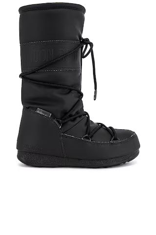 MOON BOOT High Rubber WP Boot in Black from Revolve.com | Revolve Clothing (Global)