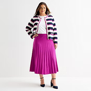 new!Liz Claiborne Womens Plus Midi Pleated Skirt | JCPenney