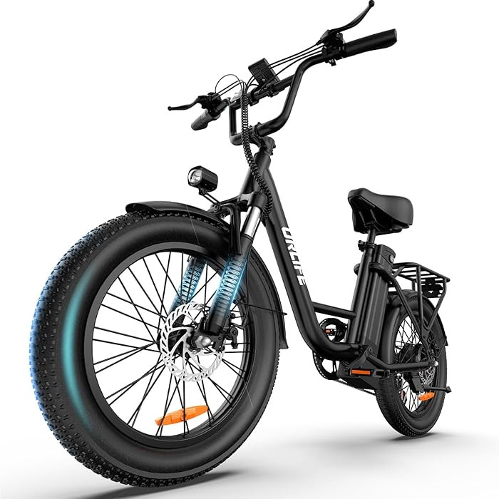 20"*3.0 Fat Tire Electric Bike for Adults, 48V, 80-Mile, 7-Speed & Suspension, Adjustable Seat fo... | Amazon (US)
