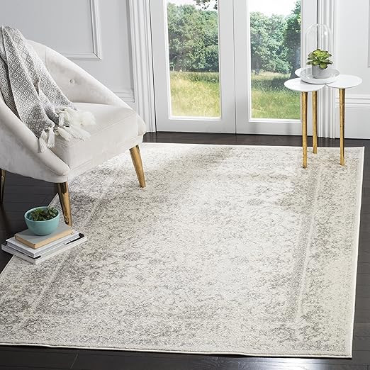 Safavieh Adirondack Collection ADRW109C Ivory and Silver Vintage Distressed Area Rug (8' x 10') | Amazon (US)