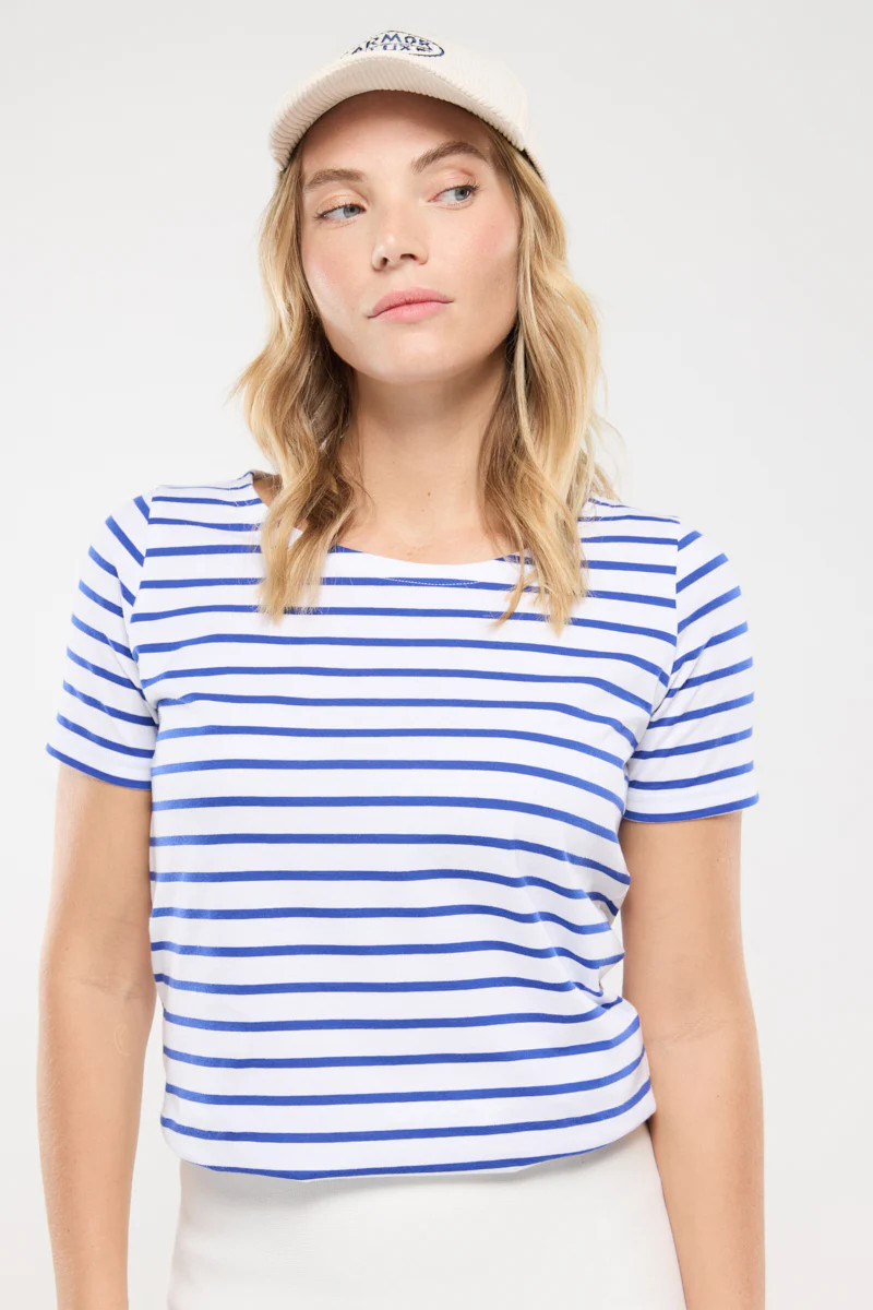 Shirt im Marine-Stil - aus leichter Baumwolle - Damen - Blanc/Etoile | Armor-lux (DE)