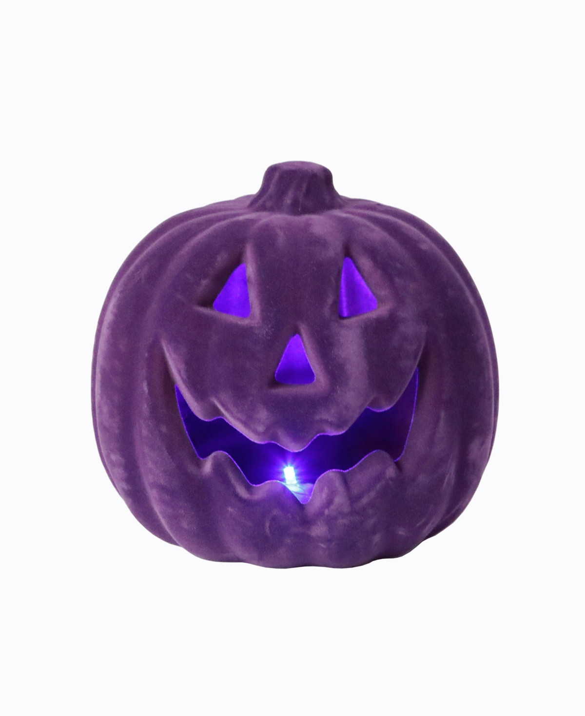 Flora Bunda Flocked Pumpkin Led, 8" - Purple | Macy's