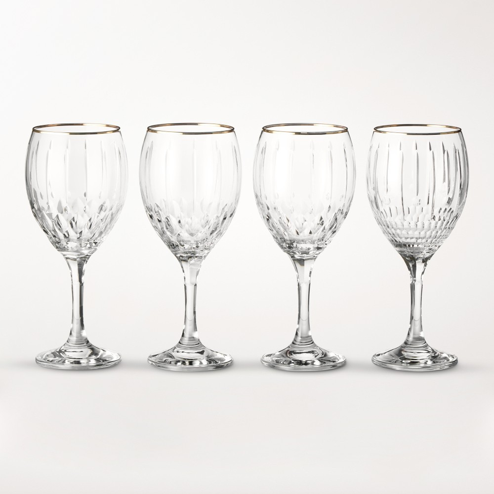 Wilshire Jewel Cut Wine Glasses, Set of 4 | Williams-Sonoma