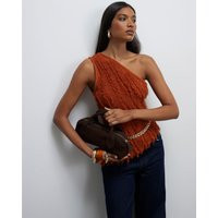 River Island Womens Brown Suede Premium Bowler Bag | River Island UK & IE