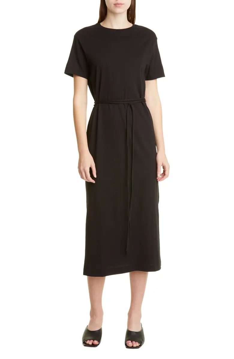 Belted Pima Cotton Midi Dress | Nordstrom