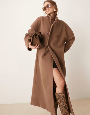 Pretty Lavish oversized tailored coat in taupe | ASOS | ASOS (Global)