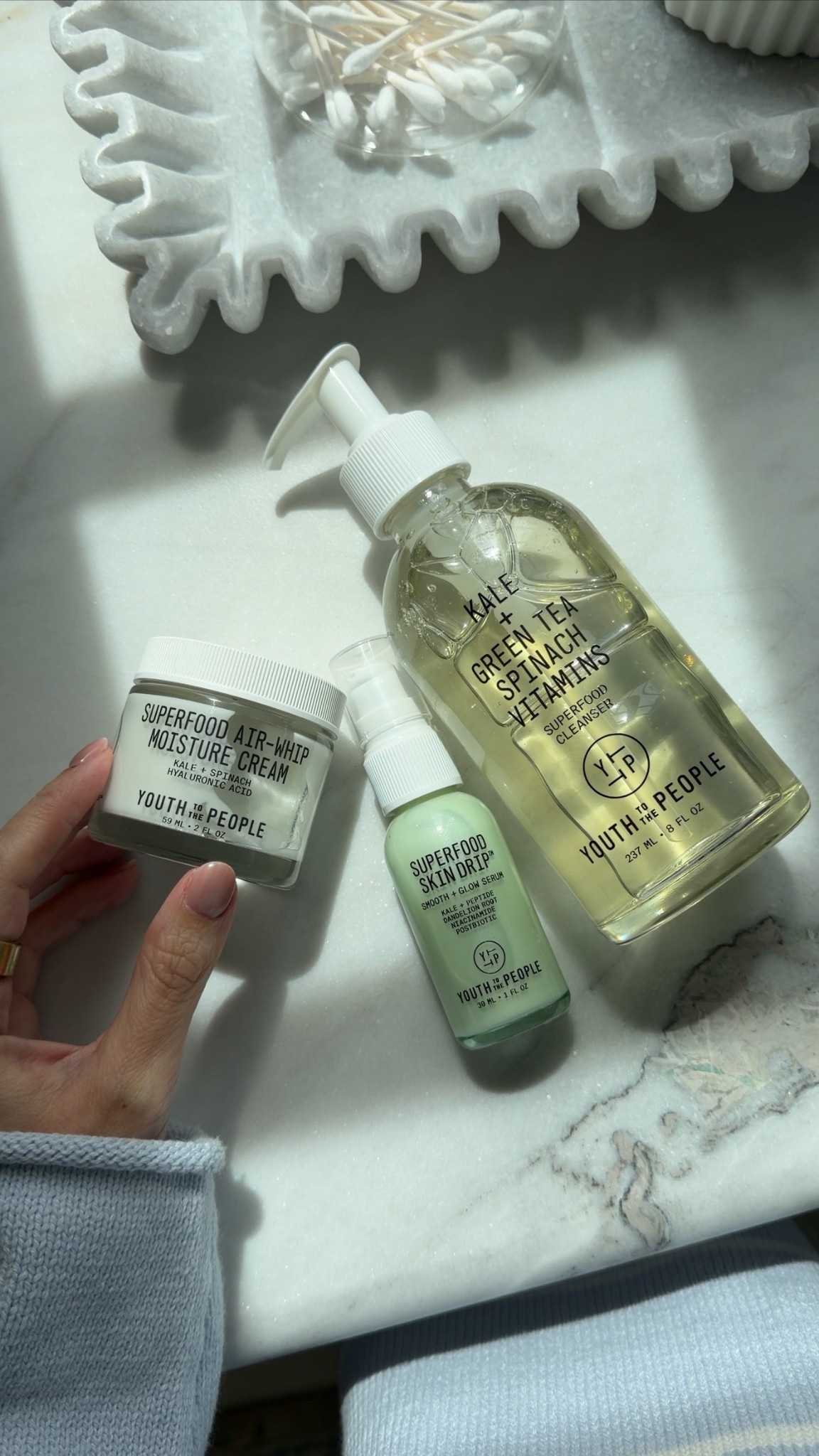 I ACTUALLY got a compliment on my skin you guys!!! I’ve been using @youthtothepeople non-toxic skincare and it’s up to 20% off right now at @Sephora! For the first time in a long time, I’m so happy with how my skin looks! Here’s a breakdown of my favorite products:

1. Superfood Cleanser: the foundational first step in my skincare routine, always leaves my skin perfectly clean and balanced (never tight or dry) 

2. Superfood Skin Drip: A barrier-boosting serum that instantly hydrates, brightens and evens tone - I use underneath my makeup as a primer!

3. Superfood Air-Whip Moisture Cream: A lightweight gel moisturizer that visibly plumps and helps strengthen the moisture barrier!

#YTTPPartner #sephora! 

#LTKBeauty #LTKgrwm #LTKmorningroutine