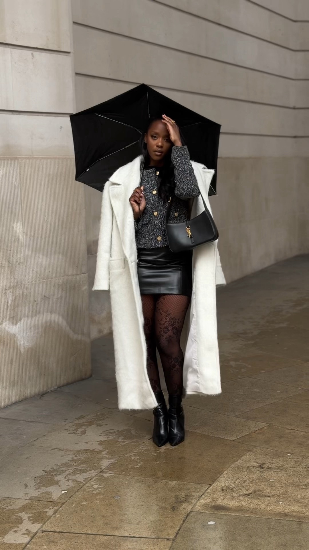 Autumn winter outfit, white coat, patterned tights, YSL bag, Abercrombie, Topshop, Saint Laurent, H&M, party dress, gold clutch bag 

#LTKSeasonal #LTKstyletip #LTKeurope