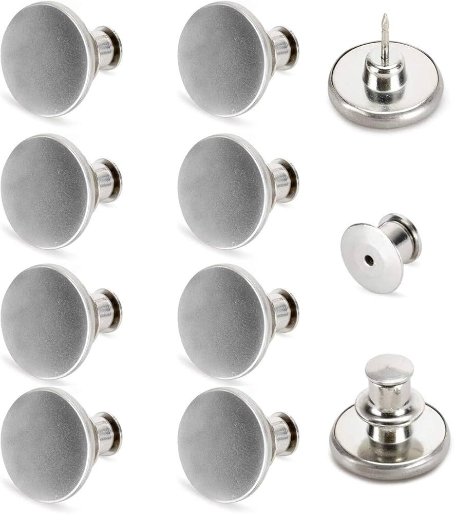 TOOVREN [Upgraded] 8 Sets Button Pins for Jeans No Sew, Pant Button Pins Adjustable Replacement C... | Amazon (US)
