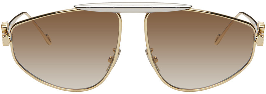 LOEWE Gold Spoiler New Aviator Sunglasses | SSENSE