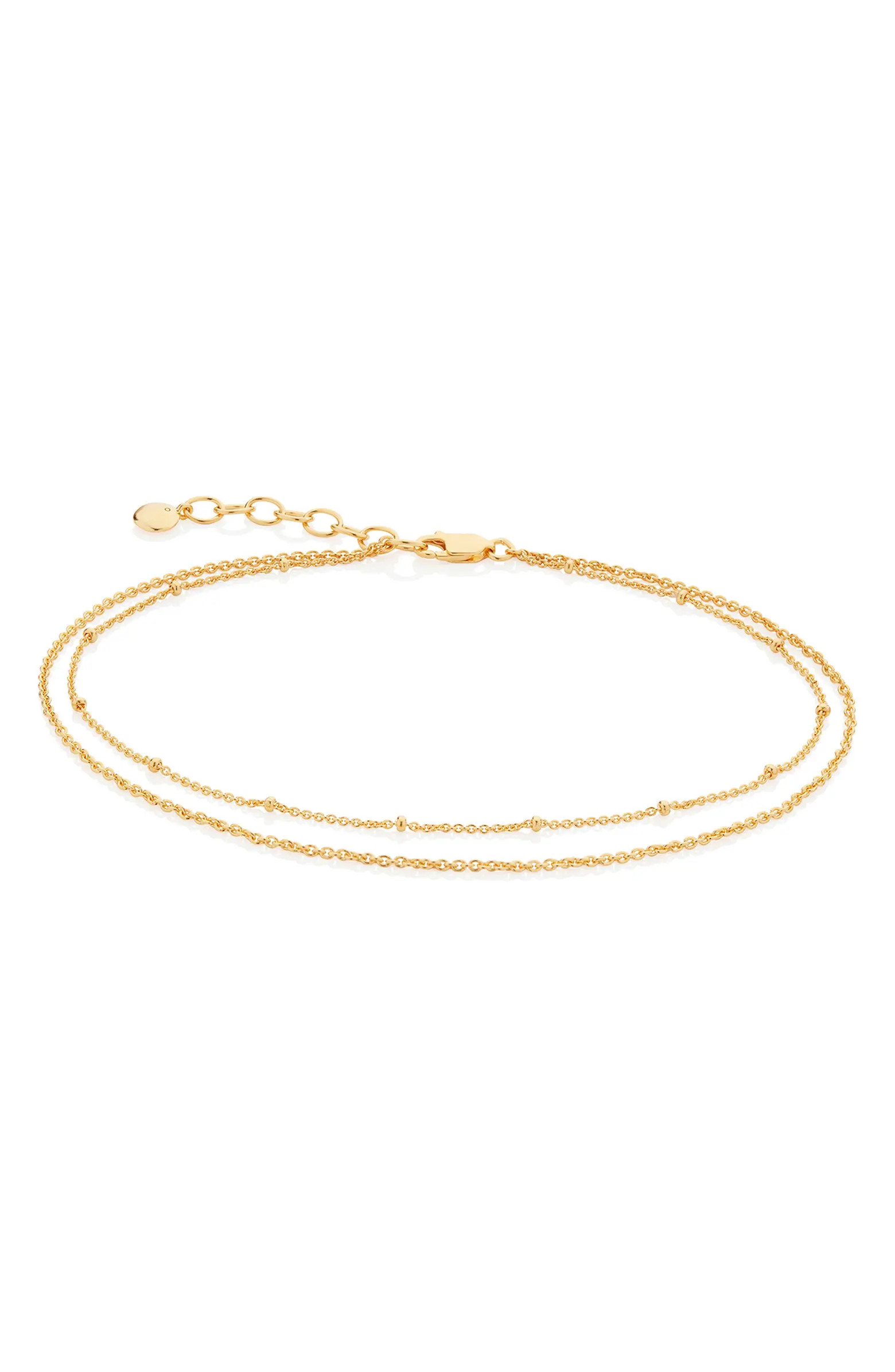 Beaded Double Strand Anklet | Nordstrom