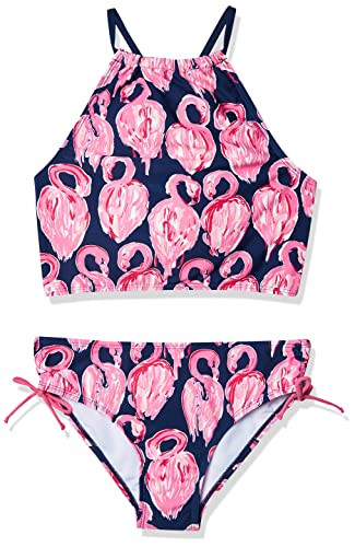 Kanu Surf Girls' Little Hallie Flamingo Halter Tankini Beach Sport 2-Piece Swimsuit, Navy, 6 | Amazon (US)