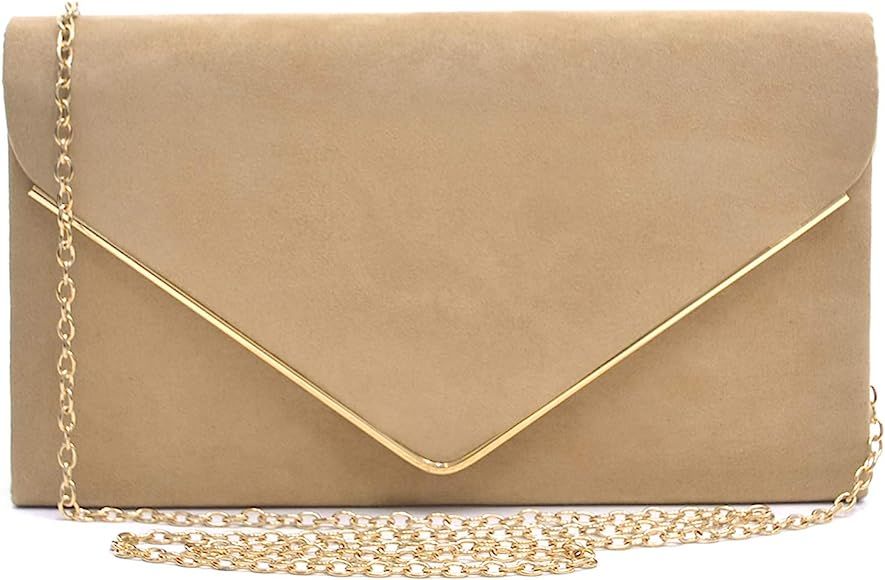 Dasein Women Faux Suede Evening Clutch Bags Formal Party Clutches Wedding Purses Cocktail Prom Cl... | Amazon (US)