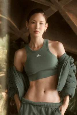 ALO | Aspire Tank Top in Bamboo Green/White, Size: Small | Alo Yoga