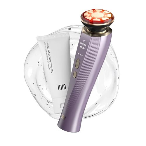 INIA Flare 3-in-1 Microcurrent Facial Device Red Light Therapy for Face and Neck Massager Tool with Heat & Vibration for Skincare Puffiness, Firming, Smoothing | Amazon (US)