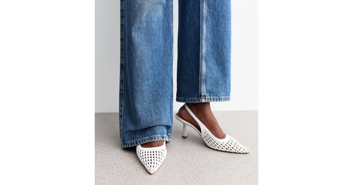 White Faux Leather Woven Slingback Court Shoes
						
						Add to Saved Items
						Remove from ... | New Look (UK)