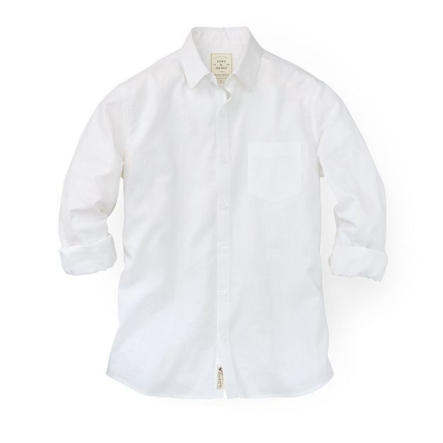 Hope & Henry Mens' White Linen Button Down Shirt | Target