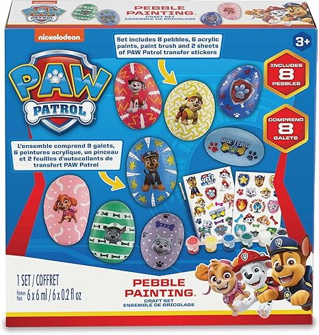 Paw Patrol Pebble Painting Craft Set - Pawsome Art Paint Set for Kids with Acrylic Paints, Paintb... | Amazon (US)