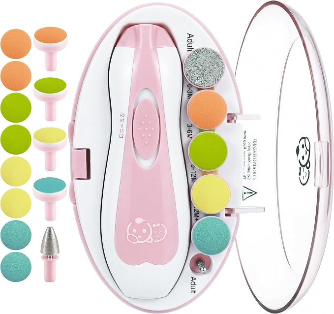 Royal Angels Upgraded 21 in 1 Baby Nail Trimmer with Labeled Case, 13 Extra Replacement Pads, Saf... | Amazon (US)