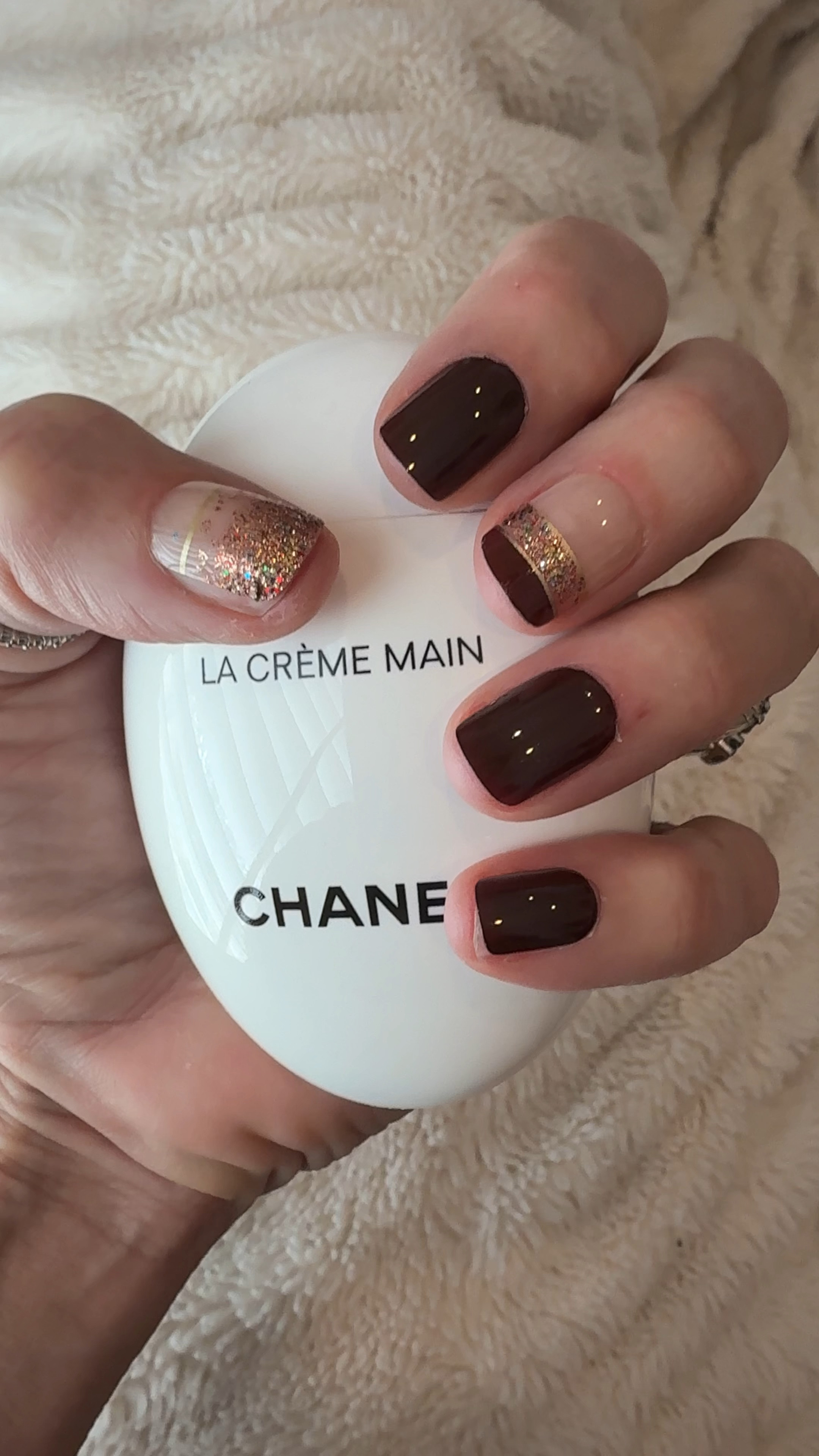 The best tip for beautiful nails
At an affordable price $5.99-7.99 
 Nots like an expensive manicure and nail art
   You’d never no these were press on nails!

I’ve been trying a couple of different brands over the last two months and this brand has been My personal favorite .

I love the fit for my nails perfect shape I love and length!
And even better they last 2 weeks or 21/2 weeks with NO issues.

No glue needed they come with sticky peel off glue already on!
Except the design ones come with the glue stickers, just not already on the nail.

My favorite must have beauty secret!

No polish, no gel, no 1 appointment need do at home in 30 minutes 

I get the super slim and comfortable peel and stick by  kiss impress

This set is the winter dark brown and gold

Chanel hand lotion smells so good and a great gift for the luxury lover in your life 

Pretty on your vanity as well


#LTKWatchNow #LTKBeauty #LTKStyleTip