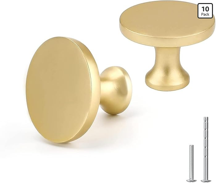 Goldenwarm 10Pack Gold Knobs for Dresser, Gold Cabinet Knobs Matte Gold Dresser Drawers Round Bra... | Amazon (US)