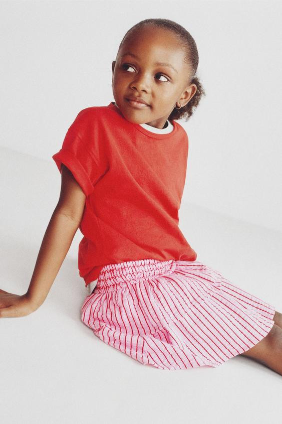Zara - Ruffled Striped Skirt - Red - 2 Years (36,2 Inches) - Kids | Zara US
