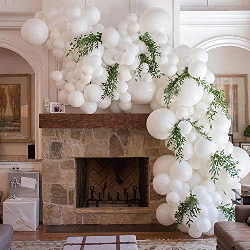 White Balloon Garland Arch Kit, 110Pcs Mixed Sizes White Balloons With Tool,Party Decorations Whi... | Amazon (US)