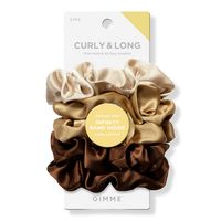 GIMME beauty Curly & Long Satin Brown Scrunchies | Ulta