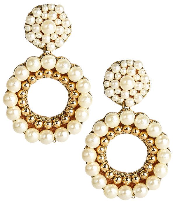 Hadley - Fabric Backed Pearl Earrings | Lisi Lerch Inc