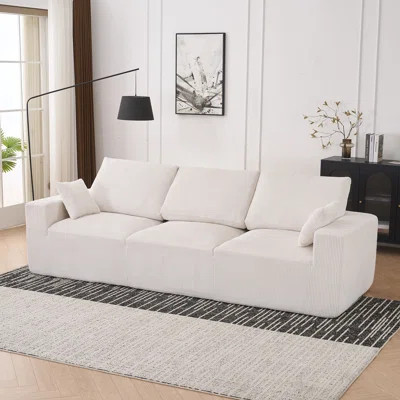 113 Inch Modular Sectional Sofa, Extra-Wide Seat Cushion With Full Foam Construction, Luxury Corduroy Fabric With No Assembly Required, Couches For Li | Wayfair North America