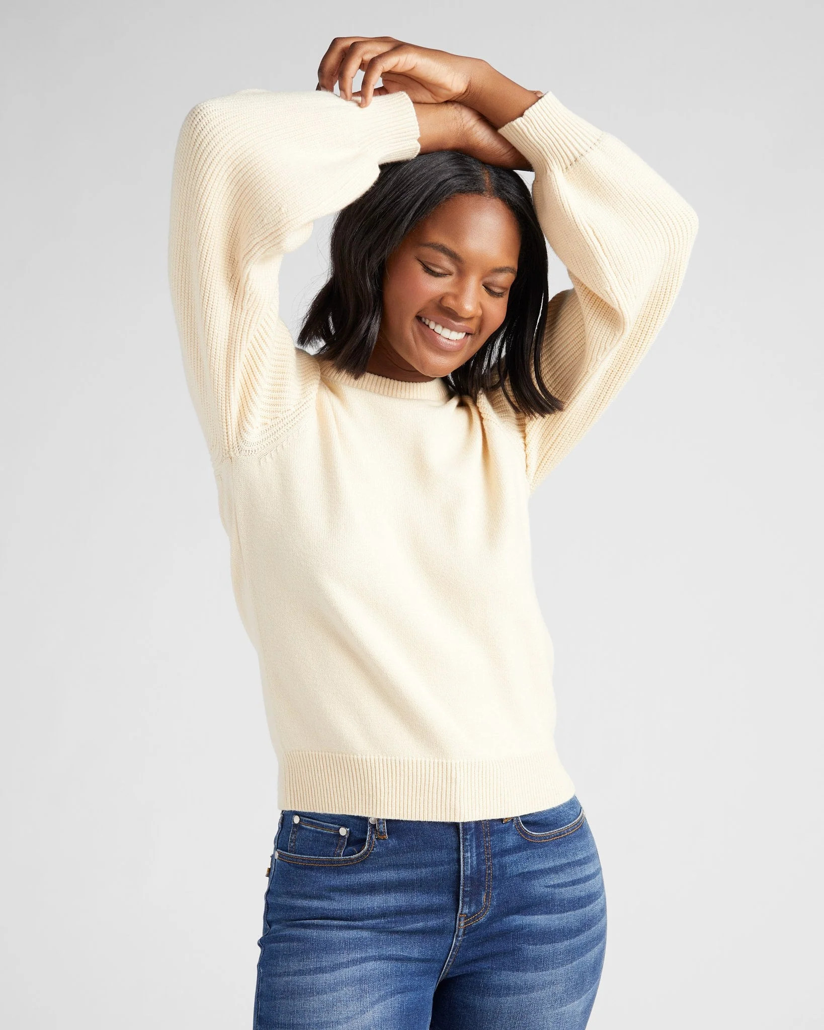 Pacific Puff Shoulder Crew Neck Sweater | Seventy Eight and Sunny