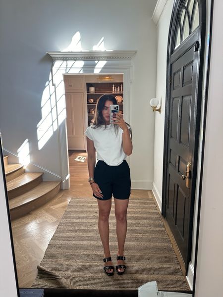This $12 white tee from Walmart is the tee of the summer, I’m calling it! Especially paired with black shorts and these black heels 😍 all from Walmart and linked the rest of my order below!! @walmartfashion #walmartfashion #walmartpartner

#LTKFindsUnder50 #LTKSeasonal #LTKStyleTip