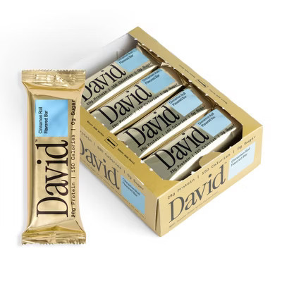 David Protein Gold Cinnamon Roll High Protein Bars - 28g Protein - 12ct: 62g Each, Creamy Texture, Ready to Eat | Target