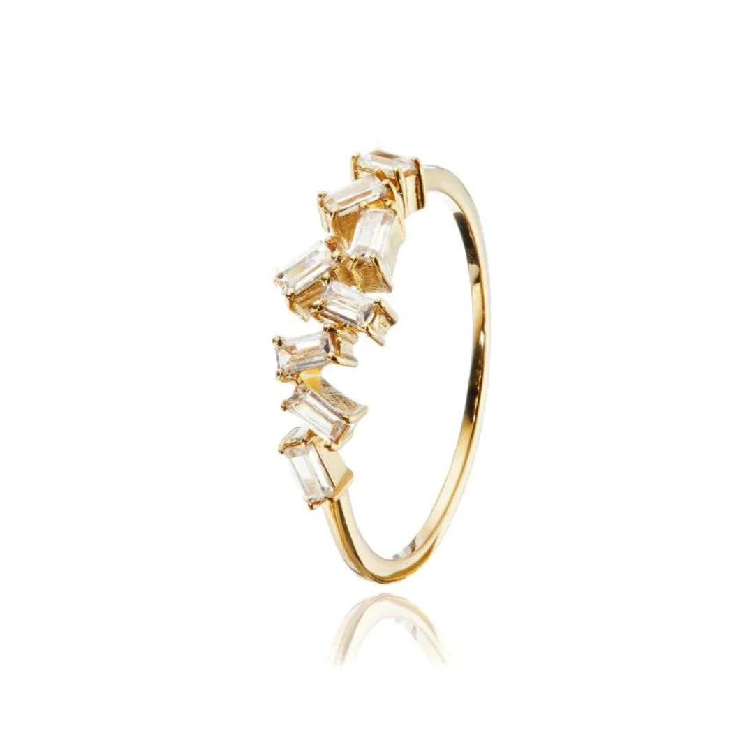 Gold Diamond Style Baguette Ring | Lily & Roo